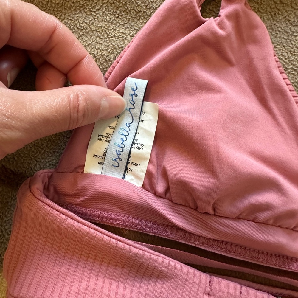 Pink Ribbed Bikini Set - Picture 3 of 4